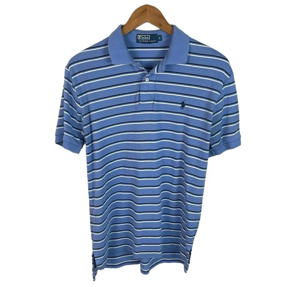 PO730 Men’s Polo Ralph Lauren Designer Striped Polo Shirt S